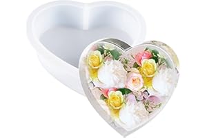 Cayway Große Epoxidharz Formen, Herzförmig Resin Silikonform Silikonform, Gießform für Einem Anfängerset, die Erhaltung von Blumen, DIY-Hochzeit Jubiläumsgeschenk