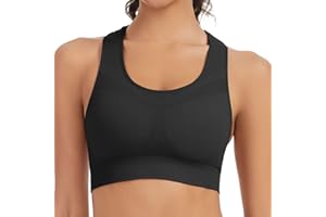 Lemef Racerback Sports Bras for Women Medium Support Workout Bra Seamless Unpadded Yoga Gym Fitness Bra