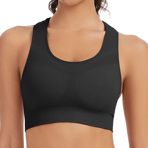JTSONN Soutien-Gorge De Sport Femme Respirant - Brassière Avec Coussinets Fixes, Idéal Yoga Et Fitness