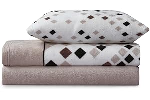 PAULA HOME TEXTIL HOGAR Y DECORACION Paula Home Juego Sábanas Coralina 3 Piezas Invierno, Polar Franela Térmica 240Gr/M² Incluye Bajera Ajustable +30cm, Encimera y Funda Almohada. (Bison 135x190/200+30cm para Cama de 135)