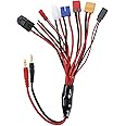 Create idea 8 in 1 Charger Adapter Connector Splitter Cable RC Battery Multi Charger to 4.0mm Banana Plug for TRX DIY Bare Wire JST T Plug XT60 EC3 FUTABA TA-MIYA