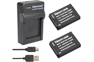 Newmowa SLB-10A Batería (2-Pack) y Kit Cargador Micro USB portátil para Samsung SLB-10A, JVC BN-VH105 y Samsung ES50, ES55, ES60, EX2F, HMX-U10, HMX-U20, HZ10W, HZ15W