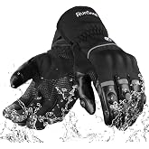 2KP CE Winter Motorcycle Gloves for Men and Women, Waterproof Windproof Warm Motorcycle Gloves with Long Cuff and Hard Knuckl