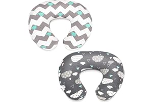 SH-RuiDu Copertura del cuscino infermieristico per i neonati, 2 Pz Cotone U-Shaped Nursing Cuscino di Apprendimento Sit Pillow Rimovibile Cuscino Lavabile Slipcover per le madri Cuscini Allattamento