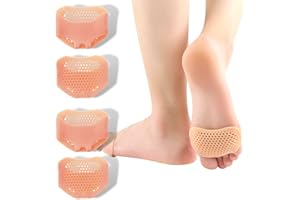 DENDAWEN 4 xCuscinetti per Piedi per Avampiede per Alleviare il Dolore, Cuscinetti Metatarsali Donna in Silicone Morbido, Cuscinetti Plantari Ortopedici Invisibili e Confortevoli, Proteggi Dita Piedi