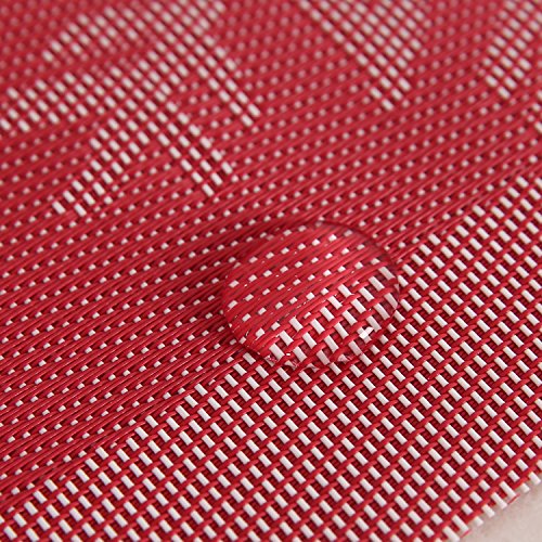 Deconovo Platzdeckchen Tischsets Stoff Platzmatten Kunststoff 30×45 cm Rot Weiß 4er set - 2