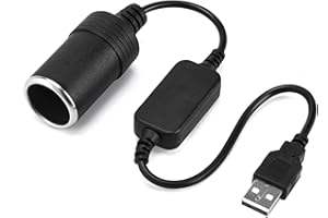 DSLIHA 5V USB to 12V Car Cigarette Lighter Socket Female Converter for USB to Cigarette Lighter Adapter DVR Dash Camera GPS E-Dog