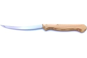 KIMERA Coltello Pomodoro lama Seghettata Inox 11 cm. manico in legno di Olivo. Ottimo per tagliare pomodoro e vegetali dalla buccia resistente e dalla polpa morbida. Produzione artigianale italiana