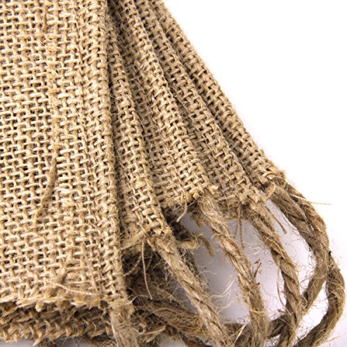 PIXNOR 13st Jahrgang Jute Girlande Hochzeit Banner – groß für Hochzeit Zeremonie Dekoration - 5
