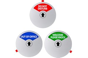 Kichwit Privacy Sign, Do Not Disturb Sign, Out of Office Sign, Welcome Please Knock Sign, Office Sign, Conference Sign for Offices, 5 Inch, Silver