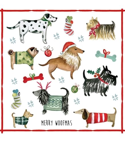 PAW - Tovaglioli di Carta (33 x 33 cm) I 20 Pezzi I Tovaglioli Natale Carta I 3 Veli I Tovaglioli Carta - Inverno, Babbo Natale I Colore: Santa is Here