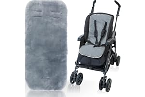 FILLIKID 100% Merino - Lammfell Auflage für Buggy und Kinderwagen / 5-Punkte-Gurtsytem geeignet 12-36 Monate