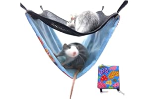 EZIZB Hamac Lit Jouet avec 2 Couches Suspendu Hamac Double Couche pour Hamster Chinchilla Cochon d'Inde Rat Souris Ecureuil Hérisson Petit Animal Rongeurs