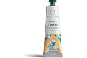 The Body Shop Almond Milk Hand Balm (1x 30ml), Vegan Hand Cream Suitable for Dry Hands, Shea Butter Hand Cream, Fast-Absorbing Mini Hand Moisturiser