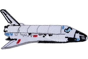ELLU Space Shuttle Patch Iron/Sew On Shirt Badge Embroidered NASA Rocket Spaceship