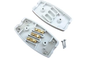 BURNTEC 3 Pin 13A in-Line Electrical Joiner Connector - 3 Terminal Connector for Joining Lengths of Mains Flex Repair