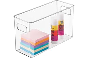 mDesign Organizer na biurko, stylowe akcesoria biurowe, porządek na biurku i szufladzie, odpowiedni do markerów, linijek, nożyczek i nie tylko, przezroczysty