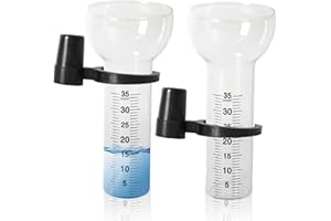 Dwitkul 2 Stück Regenmesser, 35 mm Niederschlagsmesser, Regenmesser Ersatzglas mit Halterung, Trichterförmiger Regenmesser Outdoor-Regenmesser Frostsicher für Hof, Garten