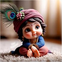 AR Creation Lord Baby Krishna Feather Wall Poster (K16_Poster_17 ...
