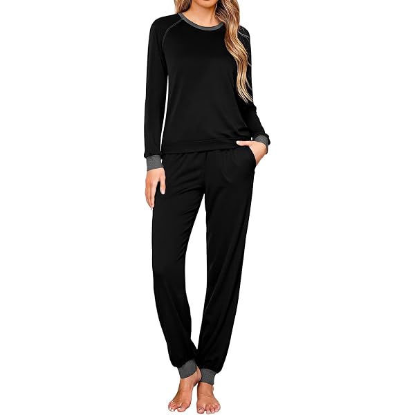 Pyjama Femme Micropolaire - Haut Manches Longues & Pantalon | Confort Maison, Hiver, Rayé - 7
