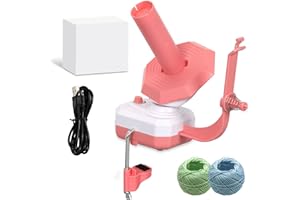 mumisuto Elettrico Avvolgitore per Palline di Filato, Avvolgitore per Gomitoli di Filato, Avvolgitore A Sfera, Design A Doppia Molla, Carica Automatica, può Avvolgere Fino A 10 Once di Filato (Rosa)