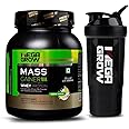 Megagrow Mass Gainer with Shaker 1kg, Banana-High Calorie Whey Protein Powder for Weight Gain/Muscle Building & Growth| Bulking Supplement Powder | Weight Gainer Shakes for Women & Men-No of Servings 10