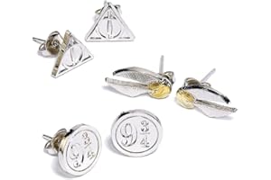 THE CARAT SHOP HARRY POTTER Symbols Damen-Ohrringe-Set, silberfarben