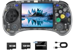 BULUHAHA Anbernic RG ARC-S Consola Retro 128G, 4451 Juegos clásicos，Sistema Linux,RK3566 Quad-Core 1.8GHz, Consola de Juego Portátil de 4 pulgadas, RG ARC-S WiFi Bluetooth Moonlight Streaming Salida HDMI