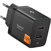 Spigen 47W USB-C 2 Port Mini Hızlı Şarj Aleti PPS 2.0 Desteği/Isı D&uuml;ş&uuml;r&uuml;c&uuml; GaN Pro Destekli Akım Korumalı G&uuml;&ccedil; Adapt&ouml;r&uuml; iPhone