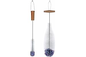 hipowercctv Goupillon pour bouteilles en verre, 2 pièces Goupillon for Sodastream Nettoyage doux et sans rayures Nettoyant pour carafe en verre 0,6 litre, bouteilles de soda, biberons, gourdes (white)