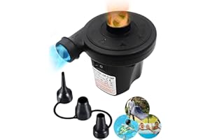 Omesiry Inflador Eléctrico，Inflador Eléctrico para Exteriores de Bomba de Aire Eléctrica para Exteriores con Tres Boquillas Inflar y Desinflar 2en1 Adecuado para Piscina Inflable al Aire Libre