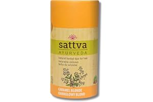 SATTVA AYURVEDA Sattva Natural Hair Color - Henna for Allergies - Organic Plant-Based Hair Dye for Natural Hair Color, Henna Hair Dye for Volume and Shine - Double Portion - ECOCERT (Caramel Blond, 150)