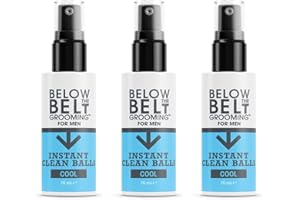 Below The Belt Grooming Instant Clean Balls - Ideal for Sports, Gym, Festivals & Travel - Minty Fresh 3 x 75ml