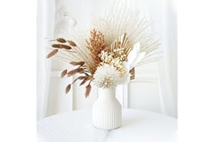 AUEZONA Pampas Secas Decoracion,Flores Secas Decorativa,Plumas de la Pampa,Decoración para El Hogar Plantas Blandas,Plantas Decorativas,Ramo de Flores Secas en jarrón Decoracion,Boho,Hogar y Salon