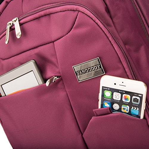 VanGoddy Germini Series Gepolsterte Laptop / Ultrabook Backpack-Rucksack, für Uni, Schule, Reise, mit gefütterter Laptop-Einlage, Abmessungen (Schwarz) - 6