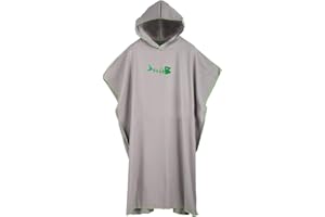 MVPACKEEY Surfing Bath Towel Robe Sunscreen With Hood Quick Drying For Women Adults Soft(Grey)