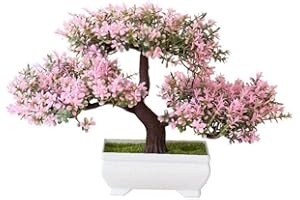SANFLY Árbol Bonsai Artificial, Simulación Pine Tree Desk Spank Plant Potted Plant Fake Tree Pot Ornamentos para Oficina Casa DIY Decorativo