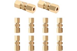 ASOFTY 10 Stück Bremsleitung Verbinder 3/16", 4,75mm Bremsleitungsverbinder Ohne Bördeln, Bremsrohr Armaturen, Verschraubungen Bremsrohr für Bremskabel