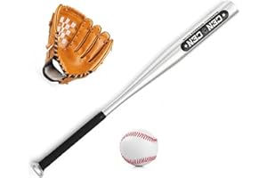 ROXLEYLTD Baseball Bat Ball Set Complete Baseball Set with 63.5cm Aluminum Alloy Bat, 26.67cm PVC Glove & Baseball - Durable, Non-Slip for Training & Entertainment - Includes Portable Storage Bag, Baseball