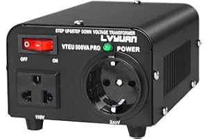 Cantonape Convertidor de Voltaje - Salida 110/220 Voltios CA - Transformador de Núcleo Toroidal EEUU de 500 Vatios - 110V 220V 500W Estabilizador de Voltaje automático