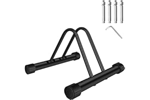 COMINGFIT Supporto per bici MTB, portabiciclette, supporto per parcheggio da pavimento, supporto regolabile per pneumatici di diversa larghezza, supporto per biciclette da esterno in metallo per