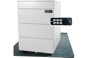 Office Jack® Rollcontainer Metall elektrisch abschließbar für Schreibtisch, Büro & Homeoffice vormontiert, Büroschrank, Schubladenschrank, Aktenschrank, Metallschrank 50 x 39 x 60 cm (Weiß)