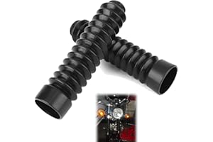 TISSTING 2 pezzi copri forcella moto, 205 x 52 x 37 mm nero universale moto bici copertura forcella anteriore in gomma ghette protezioni forcella parapolvere per bicicletta, moto