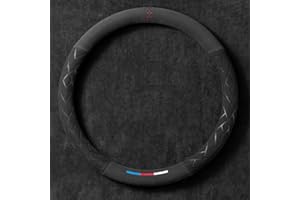 QUNNO Auto Coprivolante, per BMW Série 1 Series 1er Serie 1 E81 E82 E87 E88 F20 F21 F40 F52 116i M135i Coprivolante Pelle Microfibra Antiscivolo Accessori,Style B - Shape O