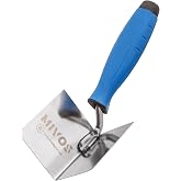 Mivos Stainless Steel Corner Trowel 80 x 60 mm &ndash; Stainless Steel Inner Trowel &ndash; Internal Corner Spatula with Soft Handle &ndash; Co