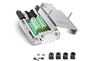 PENGLIN Connecteur Femelle DB9 sans Soudure, Coquille en Métal de 9 Broches RS232 D-SUB Adaptateur série