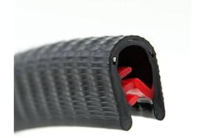 SMI-Kantenschutzprofil KS3-6S für 3-6mm PVC mit Stahleinlage Schwarz selbstklemmend ohne Kleber - Kantenschutz, Kederprofil, Kantenprofil, Kantenschutzleiste für Autotüren, Bleche (10 m, Schwarz)