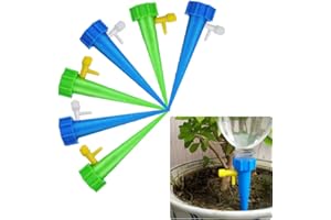 SIGAER 6 pièces Goutte à goutte Bouteille automatiques, Irrigation Vanne Réglable, Arrosage automatique, Idéal l’irrigation toutes sortes plantes et fleurs à l’intérieur et à l’extérieur