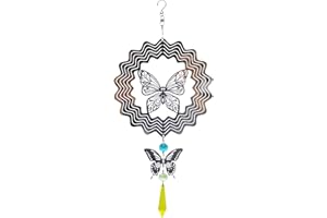 JOKUREAO Garden Wind Spinner, 3D Wind Spinner, Garden Winds Spinners with Butterfly Design, Hanging Outdoor Kinetic Winds Spinners for Yard, Patio, Balcony Decoration
