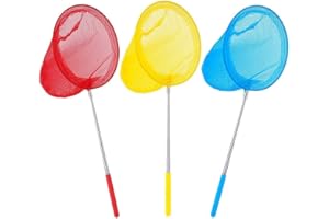 LONGSING Bambini Rete da Pesca Retino per Farfalle per Bambini Bug Farfalla Estensibile Garden Insect Bird Net Kids Catcher 3 Confezioni